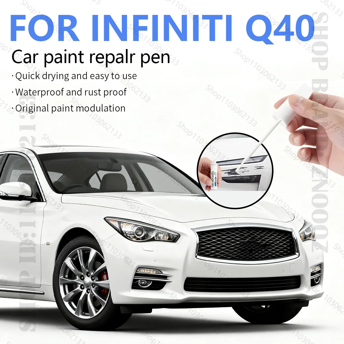 طلاء السيارات إصلاح القلم الطلاء خدش إصلاح الملحقات الأحمر NBA الأزرق RBP RCJ رمادي KBZ الأسود GAG ل 2014-2015 إنفينيتي Q40 #1