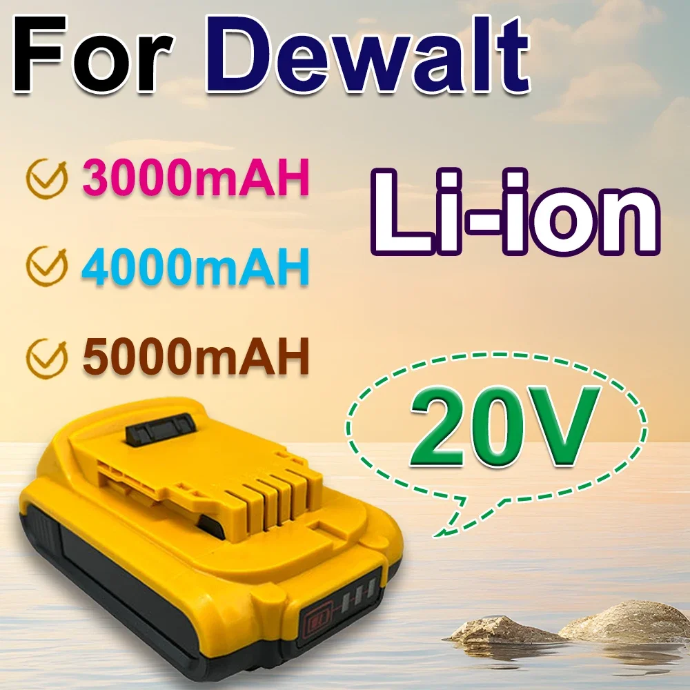 สำหรับ DeWalt 18โวลต์ DCB200 20โวลต์3000/4000/5000มิลลิเธียมเปลี่ยนแบตเตอรี่ DCB184 DCB200 DCB182 DCB180 DCB181 DCB182