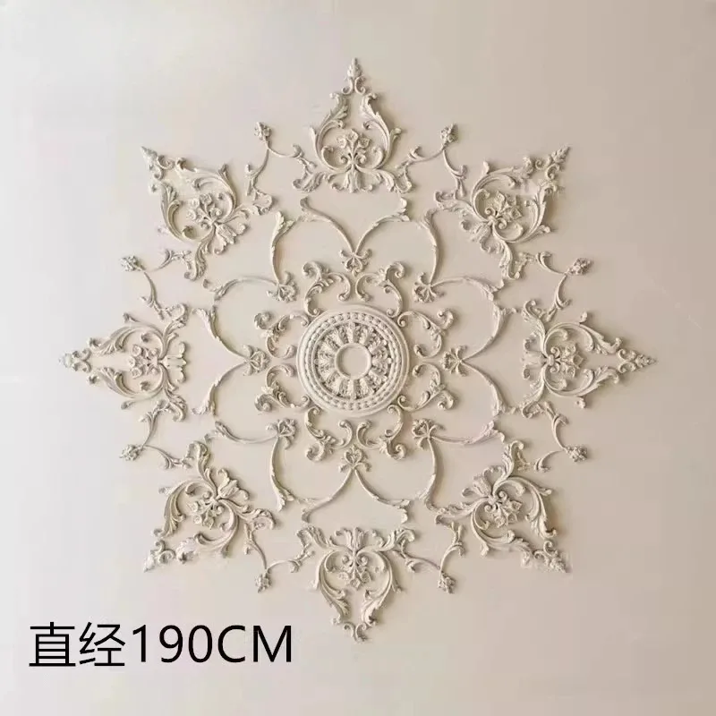 European French Gypsum Parquet Light Panel Ceiling Lamp Pool Modeling Relief Decorative Element for Home Improvement