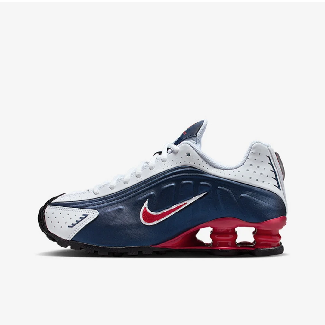Nike/Nike Shox R4 Calçados esportivos casuais masculinos e femininos com amortecimento de ar e resistentes ao desgaste Cw2626-400