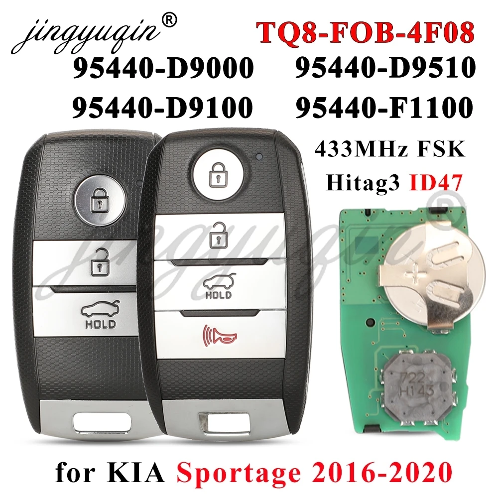 

Умный дистанционный ключ для автомобиля 95440-D9000/D9100/D9510/F1100, 433 МГц, ID47, для Kia Sportage 2016-2020, TQ8-FOB-4F08, бесключевой доступ, FOB