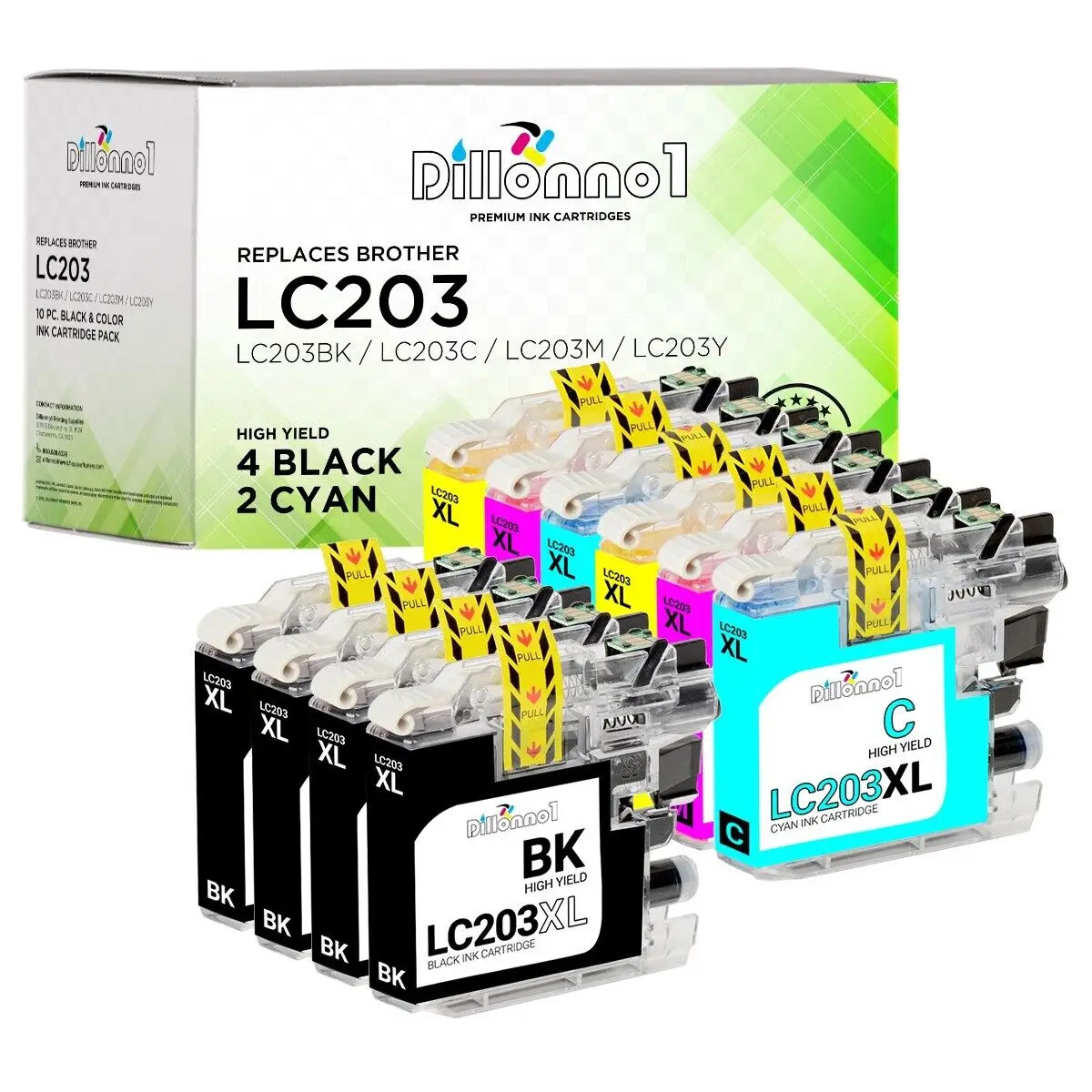 

(10) LC203 XL Compatible Ink Cartridges For Brother MFC-J4620DW MFC-J5520DW