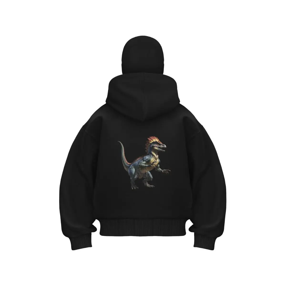 

The majestic crested dinosaur Men's Double Hood Balaclava Zip Hoodie Winter Warm