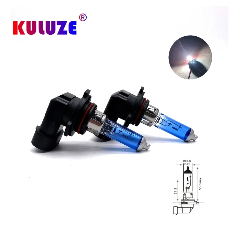 

2 Pcs 9006 HB4 Dipped Lights Head Lamp 12V55W Super White Halogen Bulb 5800K High Power P22d 100W Car Light