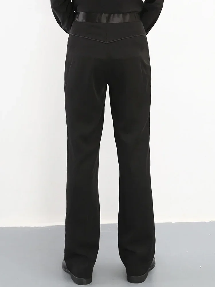 Pantalones de baile latino y Jazz para hombre, ropa de salón, práctica, actuación, 2 estilos, color negro, novedad de 2021