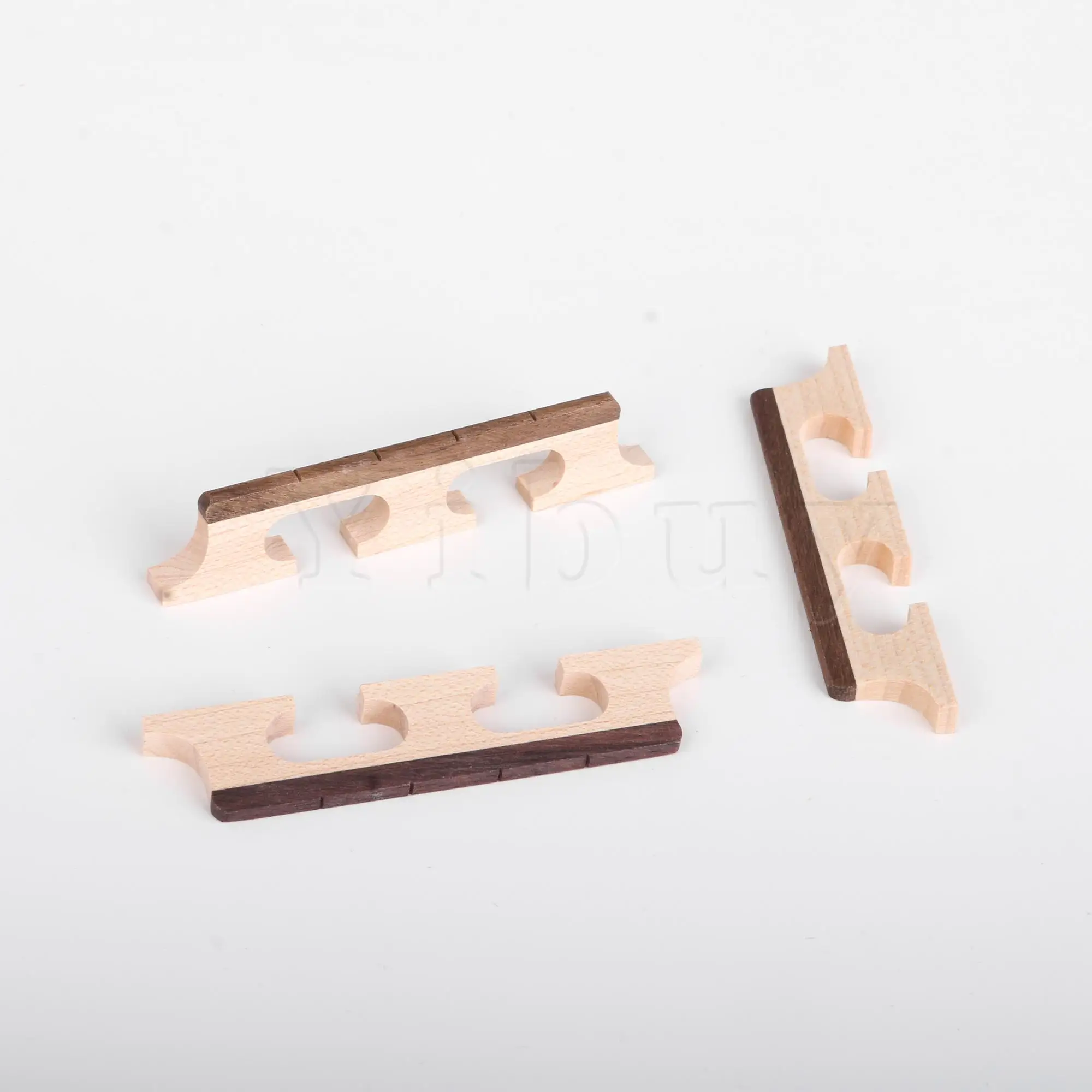 Yibuy 5pcs Wooden Color Bridge Replacement for Banjo 4 String 76.5x5.5x16mm