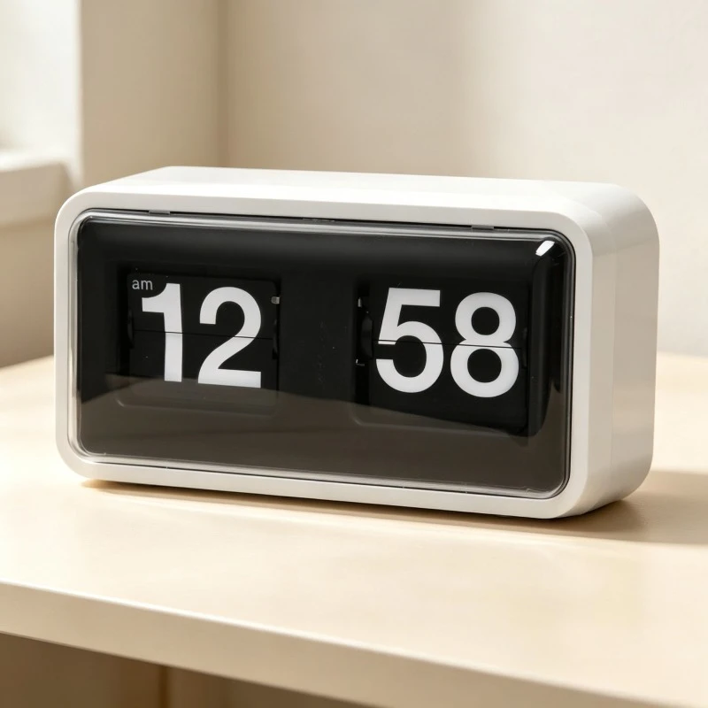 Minimalist Desk Clocks Modern TV Stand Table Clocks Ornament Cat Eyes Turn Page Desk Clock Gift Computer‑Desktop Home Decor