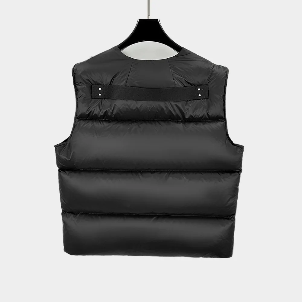 Niche Designer Unisex Wear Dark Autumn and Winter Warm Stitching Fur Integrated Sleeveless Vest Waistcoat down Jacket