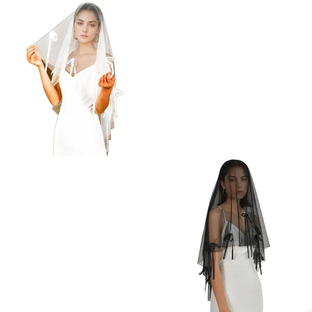 

Bowknot Veil Midlength Wedding Veil Formal Dress Accessories Wedding Bride Veil