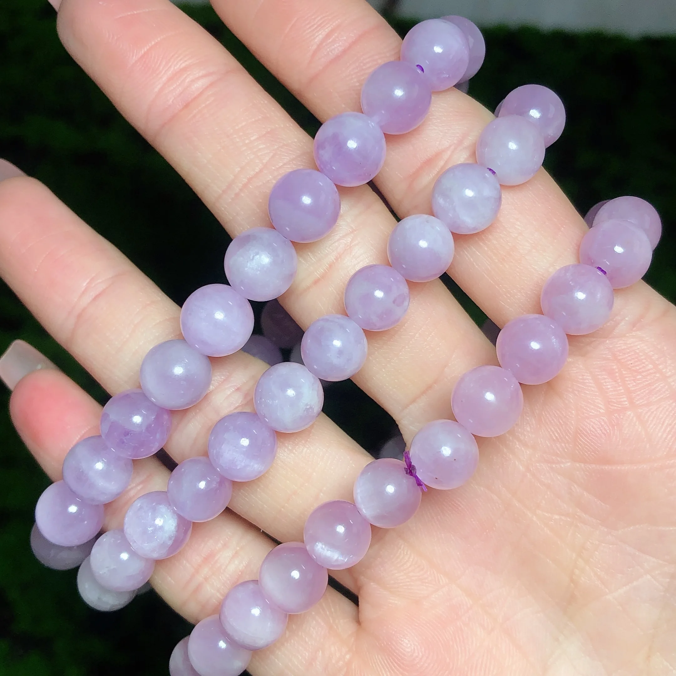 Natural Stone Beads Kunzite Bracelets For Women Men Crystal Jewelry Agates Elastic High Quality Energy Ore Gift