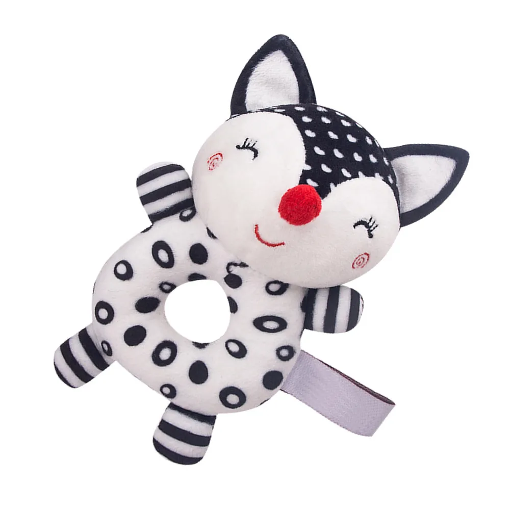 

Animal Rattle Bell Cartoon Design Bright Color Smooth Surface Early Education Plaything Visual Auditory Development