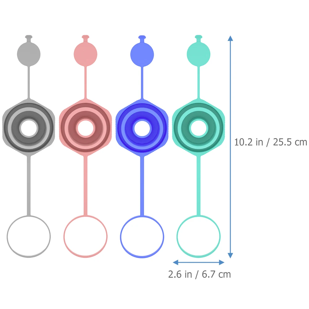 

4pcs Silicone Water Bottle Caps Gallon Jug Caps Sealed Bucket Lids Spill Proof Reusable Durable Covers For Jugs Gallon Buckets