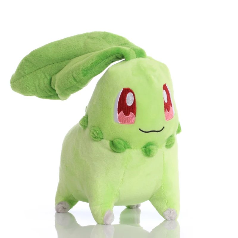 

Pokemon Chikorita Plush Toys Pikachu Peluche Cyndaquil Totodile Stuffed Cartoon Chikorita Doll Kawaii Japan Anime Elf Plush Doll