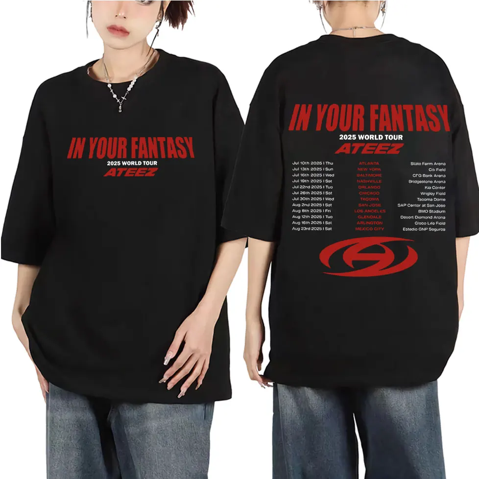 

ATEEZ 2025 World Tour in Your Fantasy Merch T-shirt Men Women Hip Hop Fashion Short Sleeve T Shirt Summer Casual Cotton T-shirts