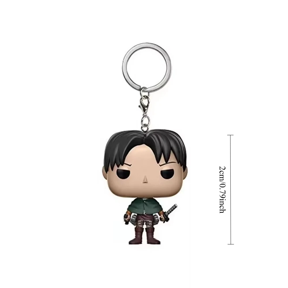 Attack on Titan Levi Ackerman Keychain Mini Figure Keyring for Backpack & Keys