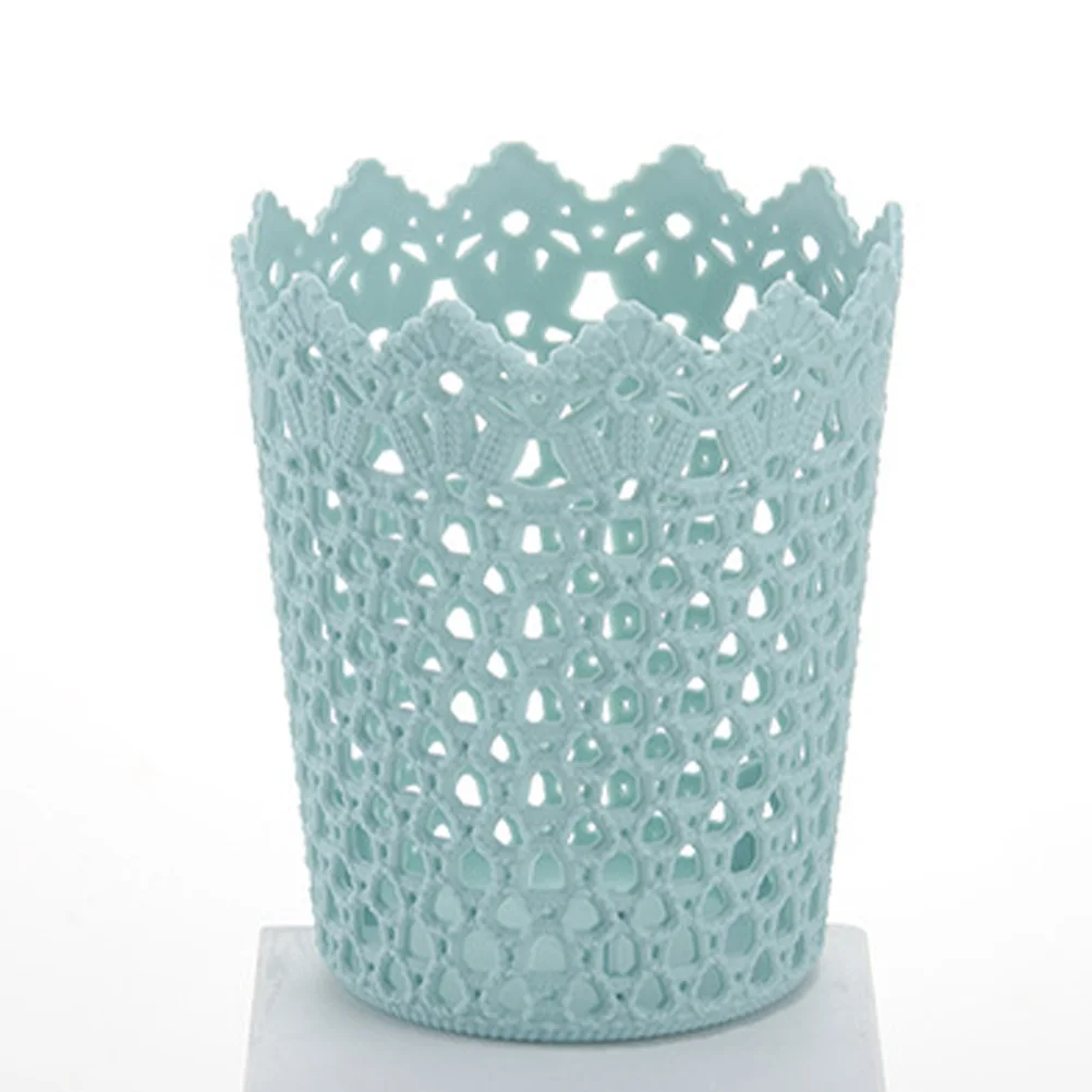 

4Pcs Desktop Storage Basket Hollow Plastic Round Storage Container Portable Sundry Basket for Home Kitchen Bathroom Office