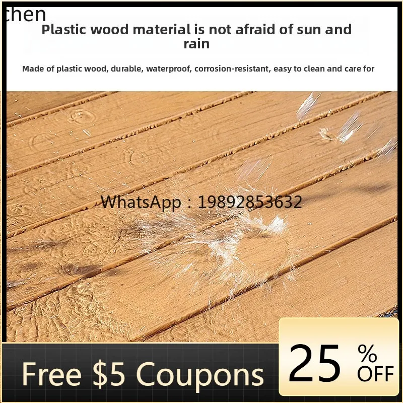 

Outdoor Table and Chair Plastic Wood Courtyard Cafe Villa Project Balcony Outdoor Table and Chair