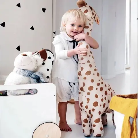 플러시 장난감 큰 Size40-85cm 시뮬레이션 기린 부드러운 플러시 장난감 부드러운 플러시 인형 박제 잠자는 인형 장난감 소년 소녀 생일 선물