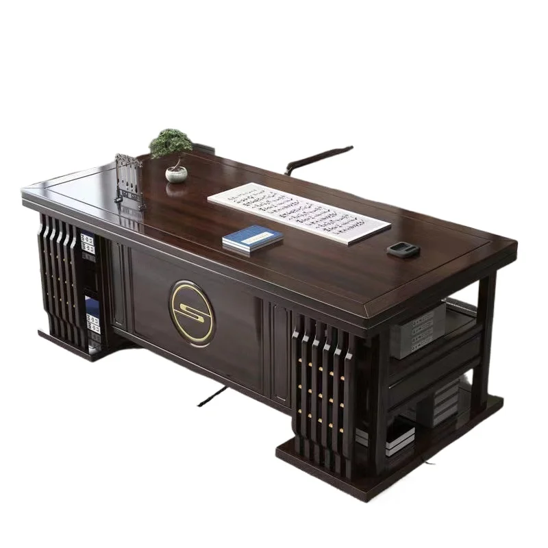 New Chinese solid wood desk and chair combination high-end writing desk desk computer table household calligraphy painting boss
