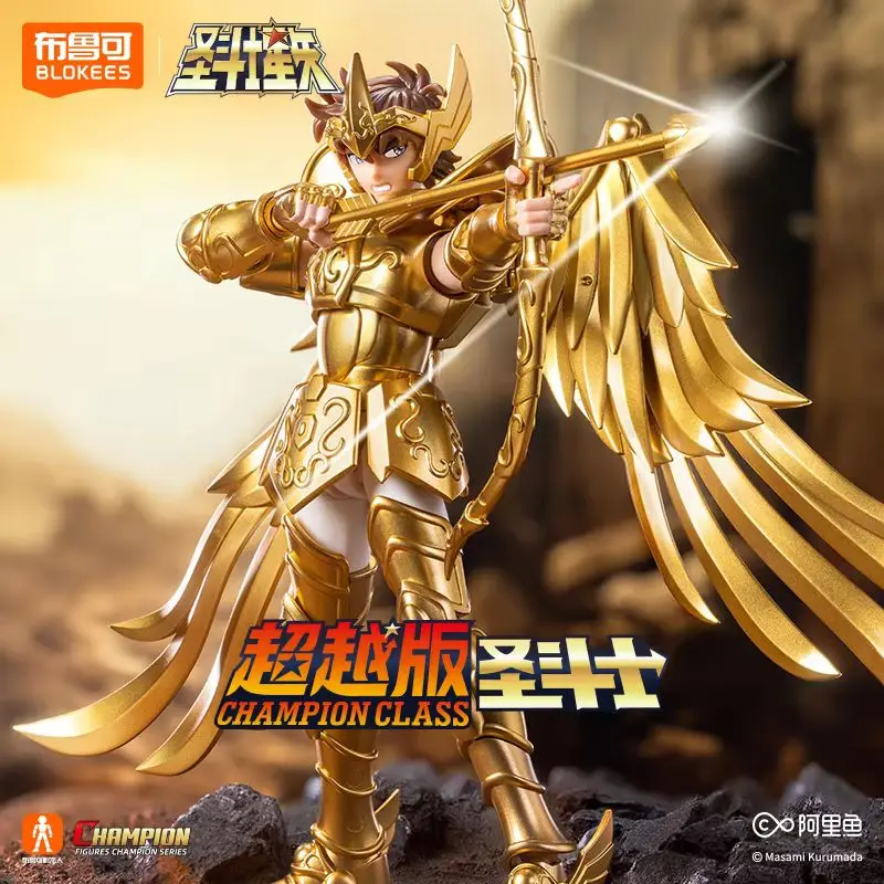 Novo original blokees saint seiya taurus aldebaran figura de ação aiolos pegasus mu aiolia milo montagem modelo kit campeão classe