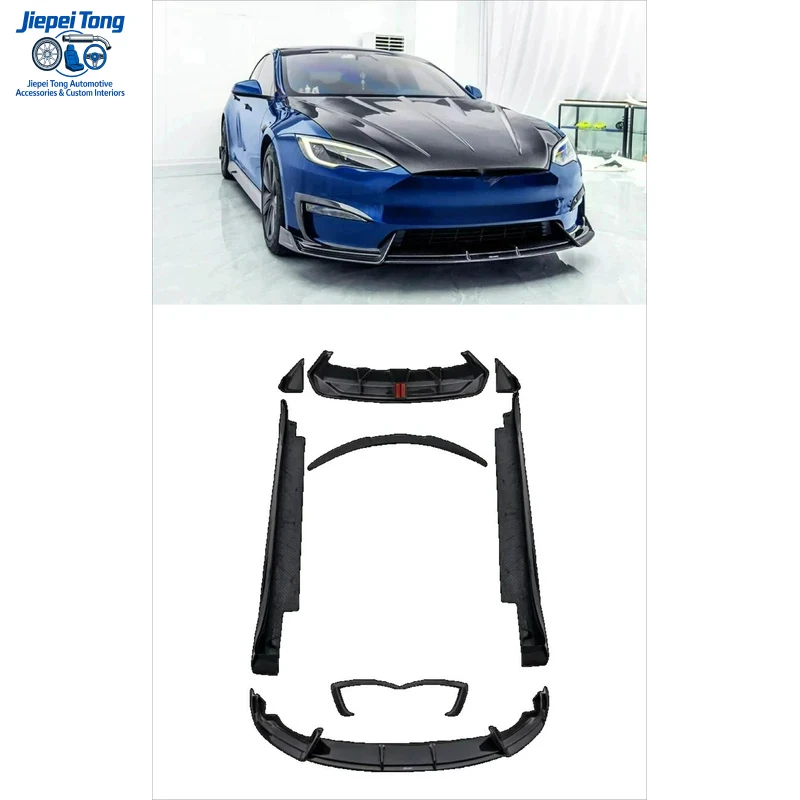 Best-Selling FOR Tesla Model S Glossy-Finish Upgrade CT-Style Dry Carbon Fiber Body Kit