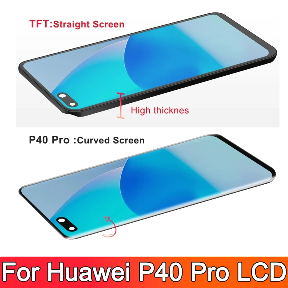 6.58\'\' For HUAWEI P40 Pro LCD Display Touch Screen Digitizer Assembly With Frame Replace For Huawei P40Pro ELS-NX9