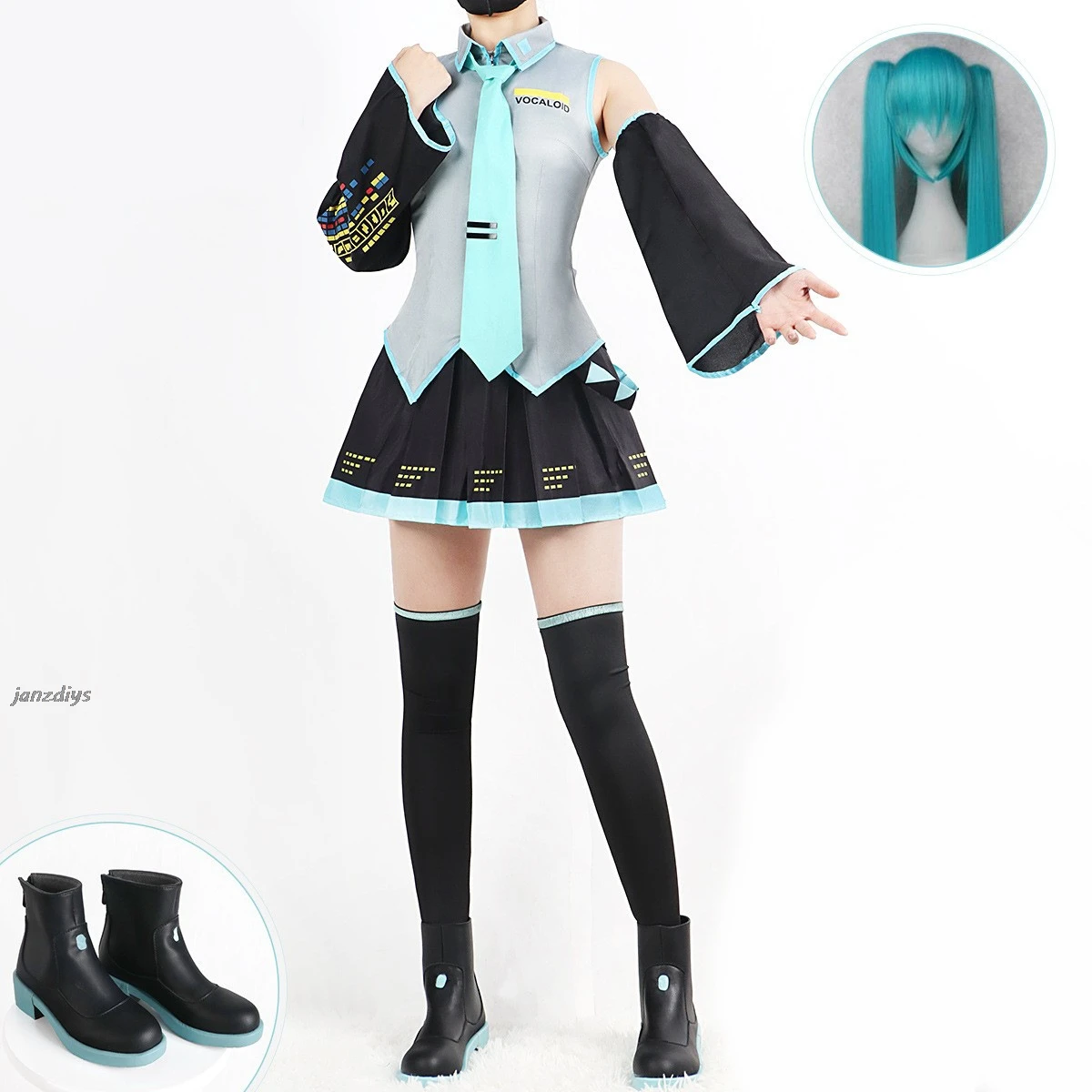 Anime Character Performance Clothes Hatsune Mikuu Anime Clothes Cosplay Clothes JK Skirt Same Suit Wig Accessories Halloween