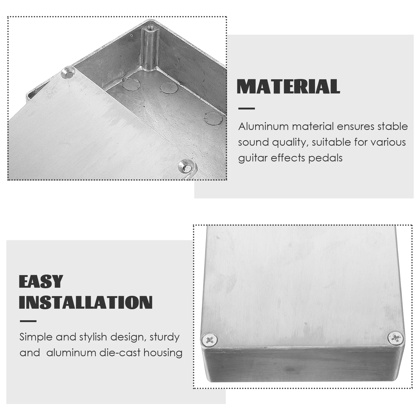 

Aluminum Box Guitar Effect Pedal Enclosure Sturdy Metal Die-Cast Case Stomp Box for DIY Guitar Pedal Kit and Effect Parts