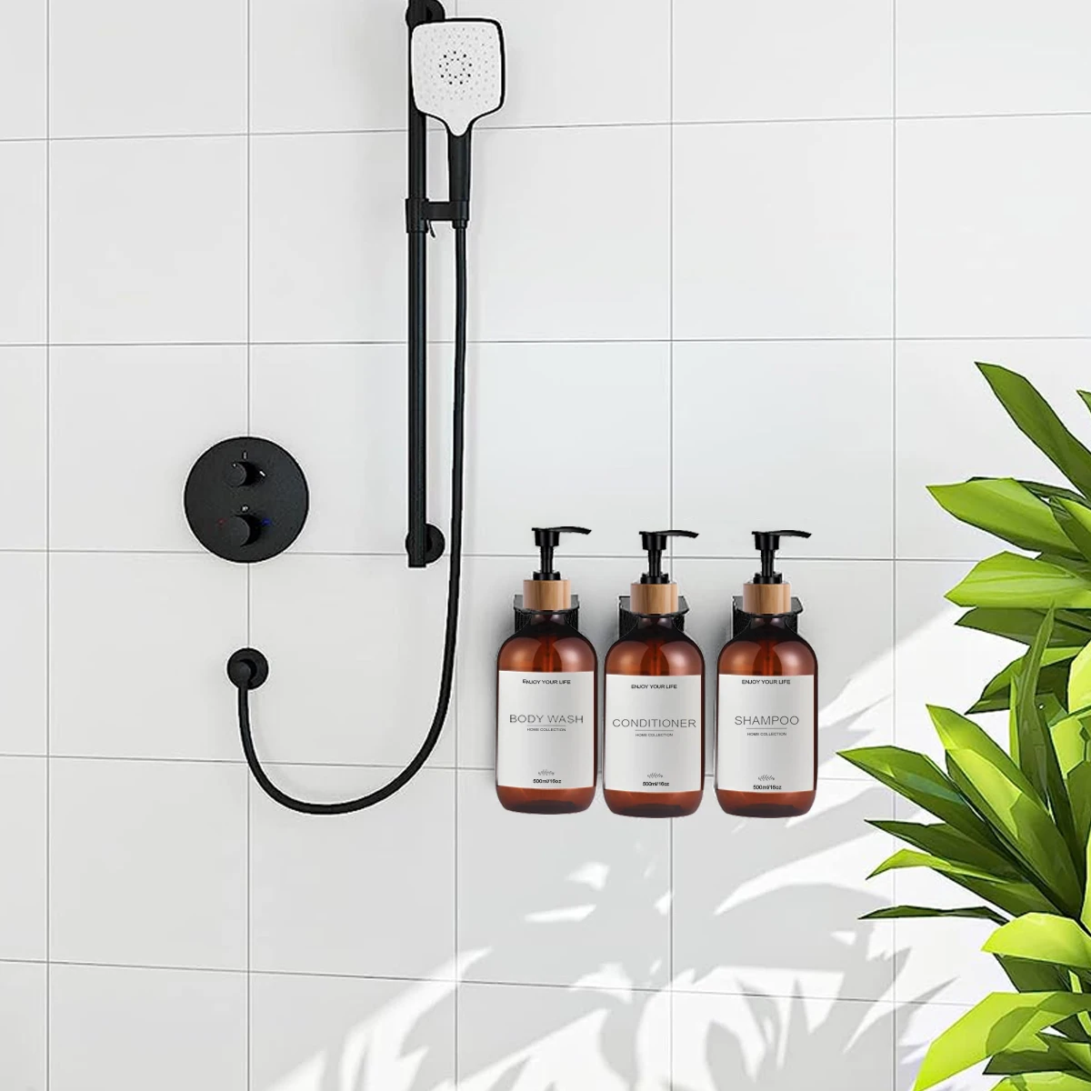 

Набор из 3-х дозаторов для шампуня и кондиционера объемом 500 мл, флаконы-дозаторы для мыла и шампуня с помпой, контейнеры для кондиционера и геля для душа