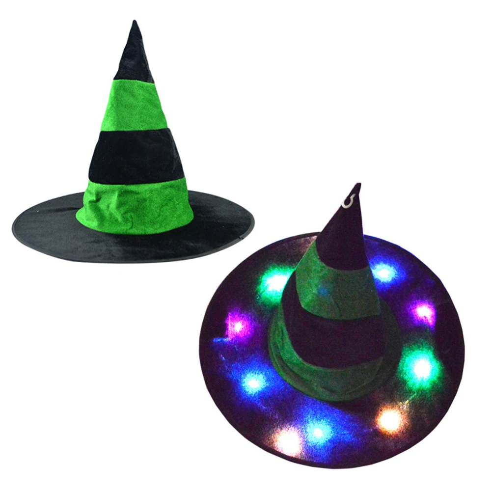 

s Glowing Witch Hat LED Halloween Costume Lightweight Party Headwear for Masquerade Cosplay Show Decorative Wearable