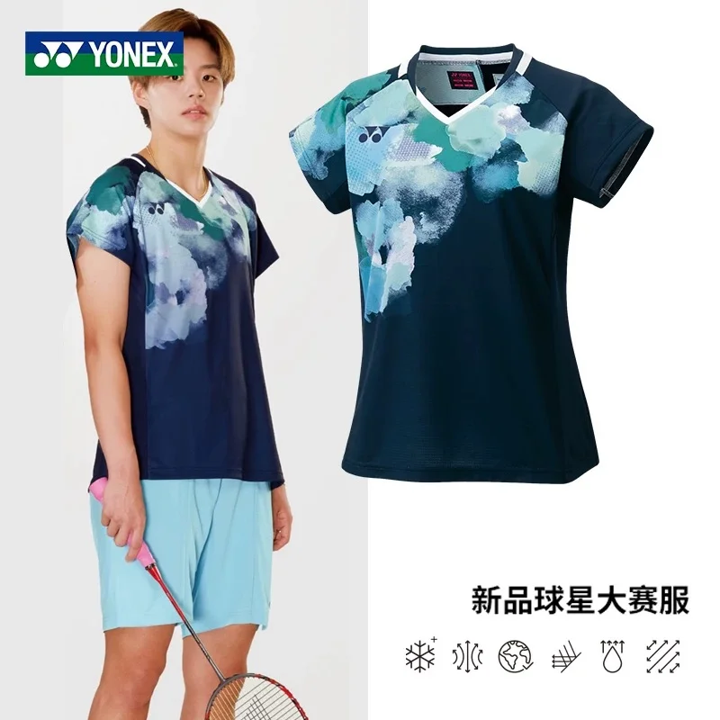 Yonex Badminton Uniforms for Men and Women Quick-drying Breathable Sweat-absorbent Short-sleeved Competition Training Uniforms