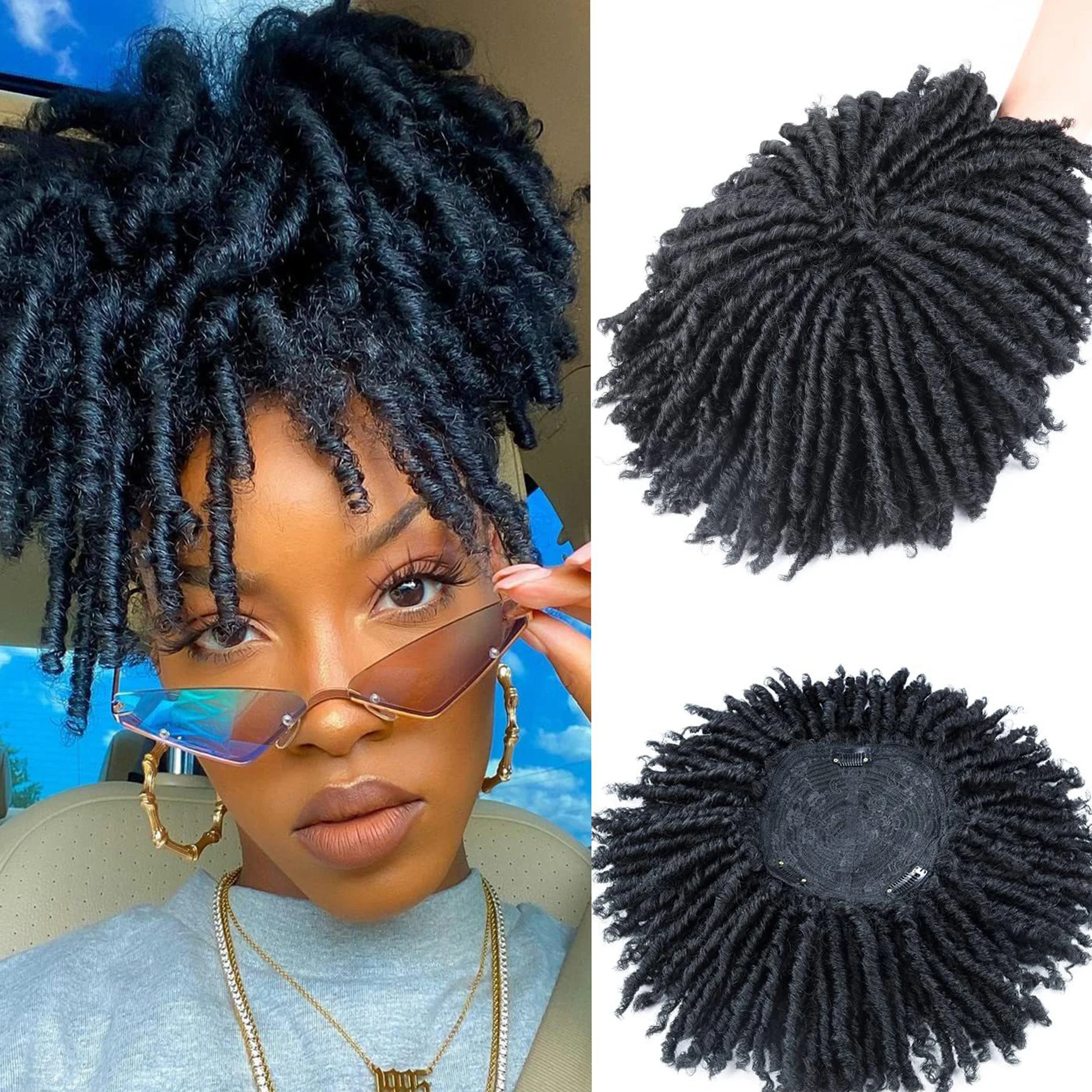 Synthetic African Spiral Mesh Style Dirty Braids Hip Hop Styling Triple Card 6in Gradient Curly Hair Piece Chemical Fiber Dirty