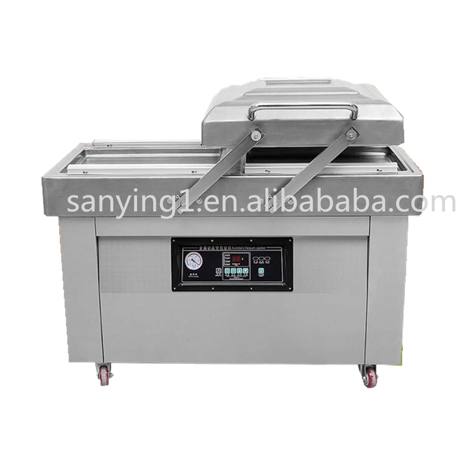 DZ-400/2SB Commercial Double Chamber Groove Seafood Rice Meat Bacon Vegetable Vacuum Sealer