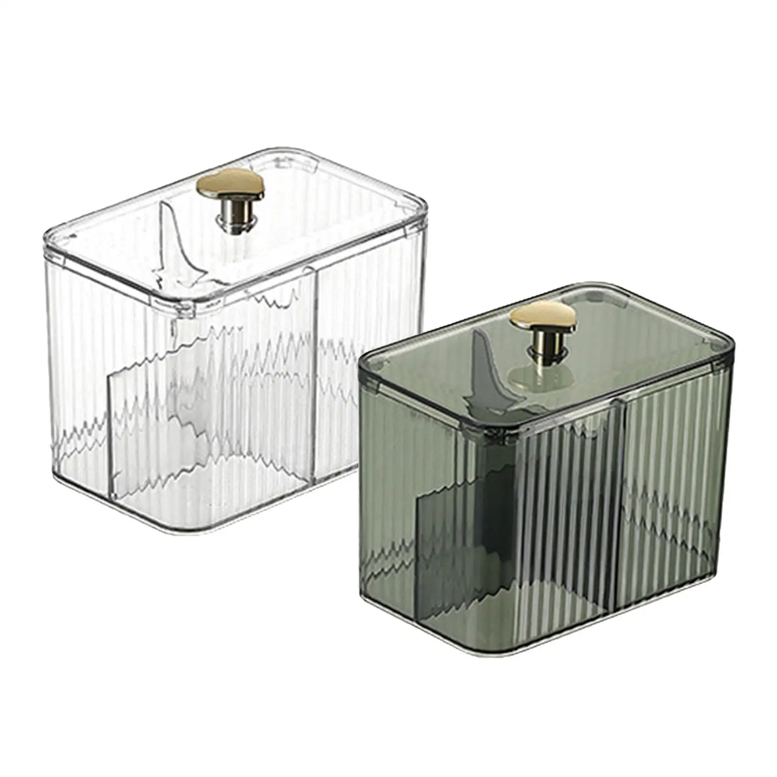 Bathroom Storage Organizer/ Multipurpose Transparent Makeup Tool Storage Canister/ Makeup Swab Holder/ for Dresser Home