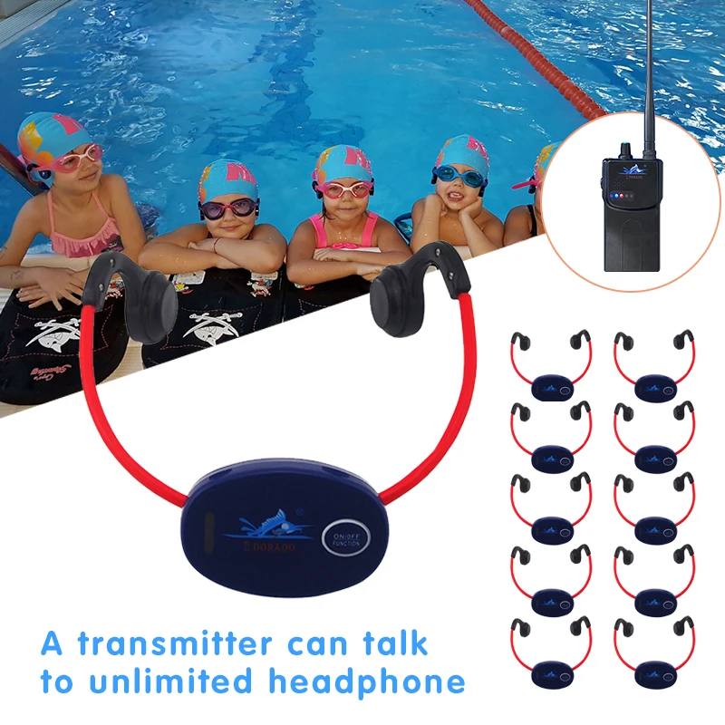 

H902 Swimming Communication Wireless FM Transceiver Dual-purpose Waterproof Bone Guiding Earphone Synchronous Swimming Earphone