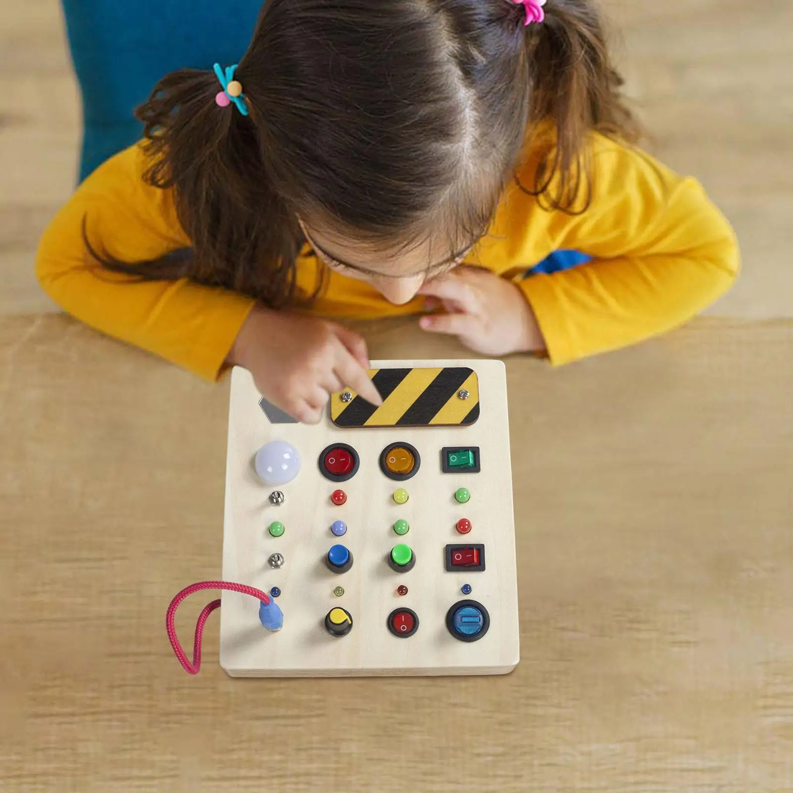 Tablero de actividades de madera con interruptor de palanca, juguete de aprendizaje para niños en edad de 1 a 4 años