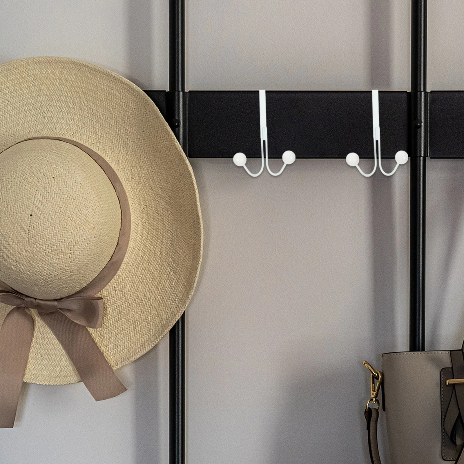 

2Pcs Door Back Hook Heavy Duty No Punch Needed Over Door Hanger for Coats Hats Umbrellas Bedroom Living Room Organizer