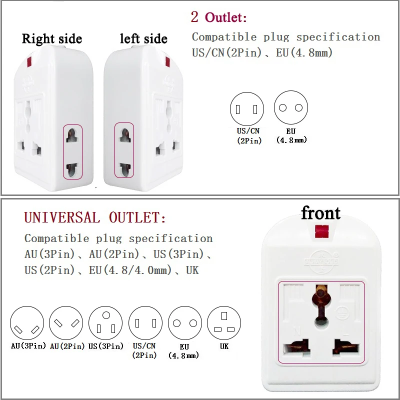 Power Socket Eextension Universal Disassemble Rewire Power Cord Multi-socket Charger Adapter