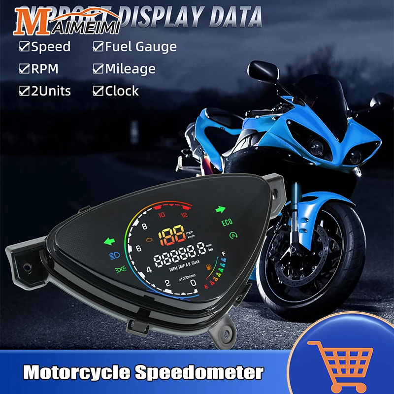 Digital Motorcycle Speedometer For YAMAHA Mio110 Sporty Dashboard LED Odometer Tachometer MPH KM/H Oil Level Display Instrument