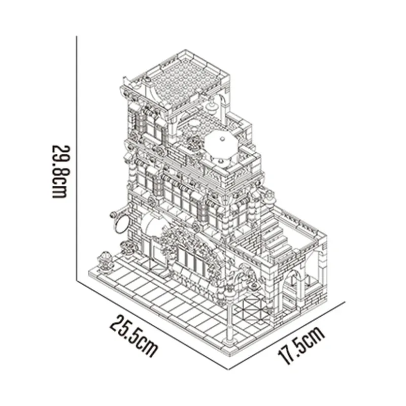 XMORK-Blocos de Construção Street View, Expert Criativo, City Restaurant Block, Modelo do Módulo, Brinquedos Brick Puzzle, 20114 PCs, 1489PCs