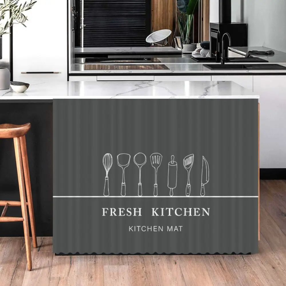 Dustproof Kitchen Short Curtain High Quality Self-Adhesive Home Decor Printed Curtain Door Partition Wardrobe Cover