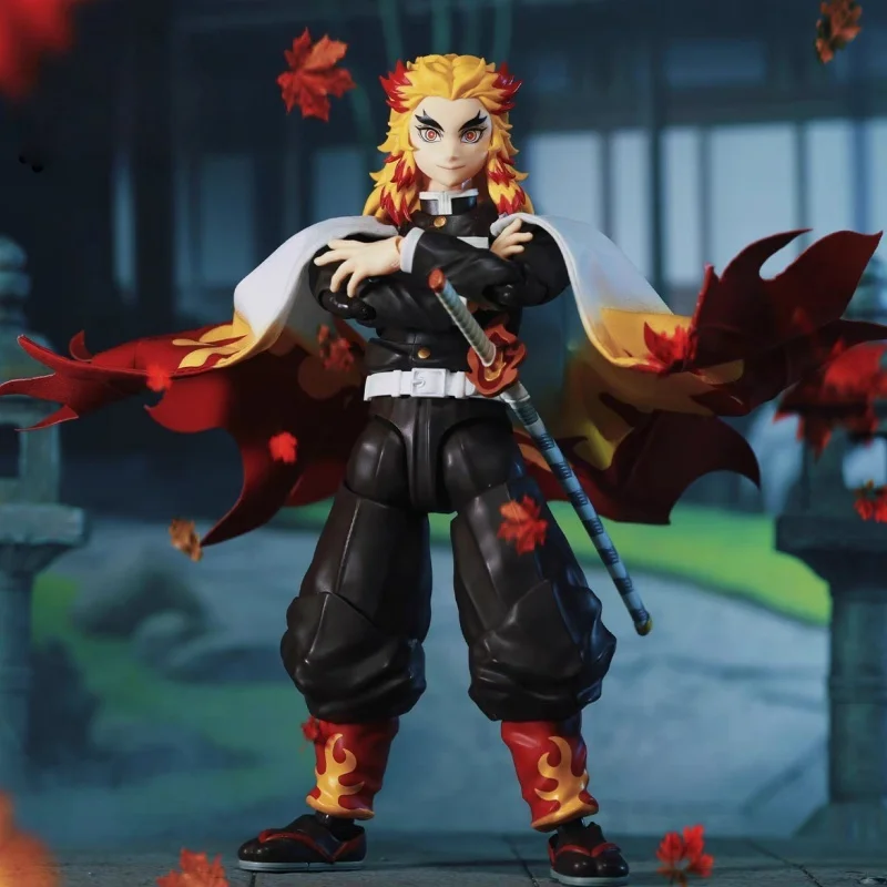 جديد فقط عباءة Shf 1/12 مقياس شيطان القاتل Rengoku Kyoujurou القماش عباءة كيب شال نموذج ل 6 بوصة ألعاب شخصيات الحركة الهدايا #5