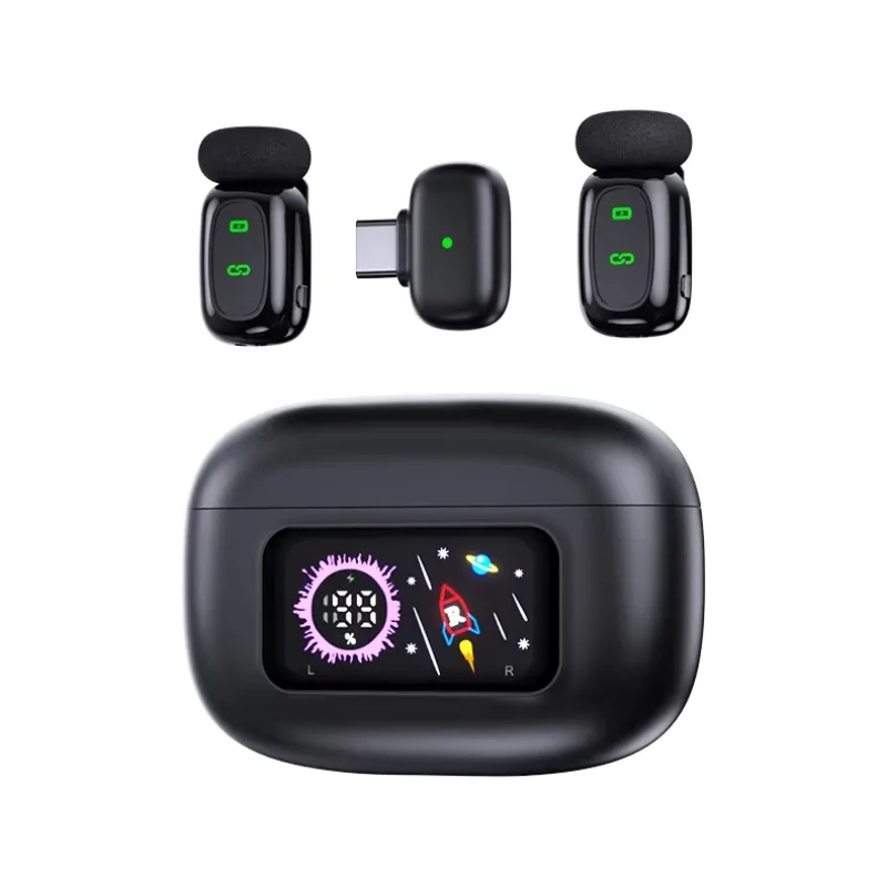 

T80 Professional Wireless Lavalier Microphone System Noise Reduction Collar Clip With Type C Connector Plug-and-Play Lightweight