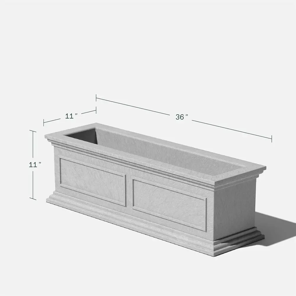 Window Box Plastic Planter - Large Rectangular Planter for Outdoor Balcony/Windowsill | Crack-Resistant All-Weather | Classic Es
