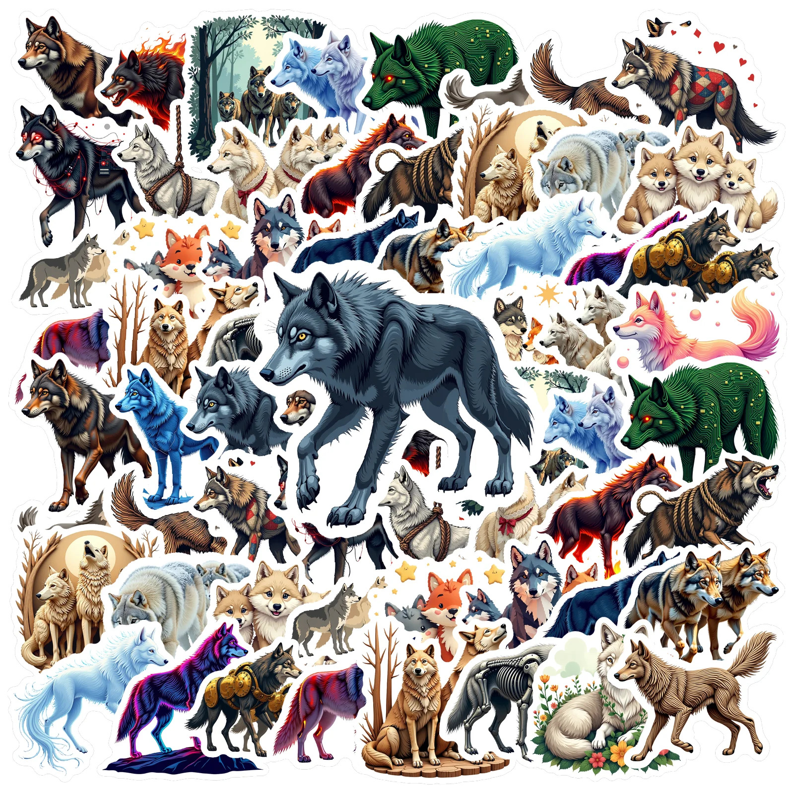 

35-100 шт. яркие наклейки, реалистичные наклейки с животными, детские наклейки для чемодана, холодильника, телефона, багажа, ноутбука, гитары, автомобиля