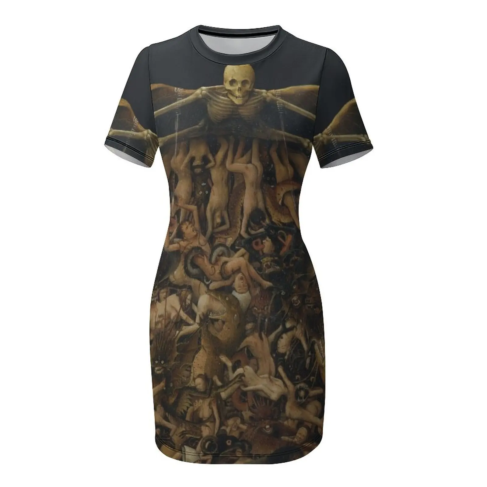 فستان HD The Crucifixion The Last Judgment (تفاصيل) من Jan van Eyck عالي الوضوح بأكمام قصيرة للفتيات #4