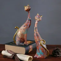European Creative Abstract Oil Painting Cat Decoration, Porch Cat Decoration 1