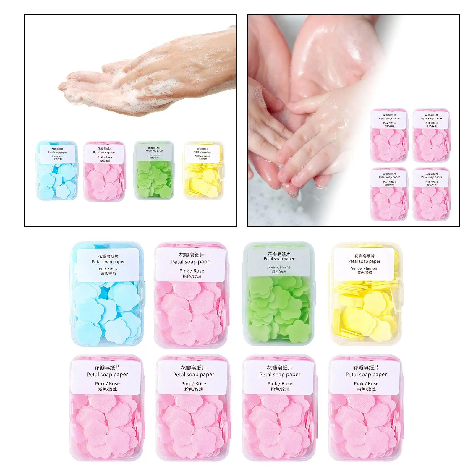 400 Pieces Paper Soap Sheets Disposable Flower Petal Soap Flakes for Outdoor