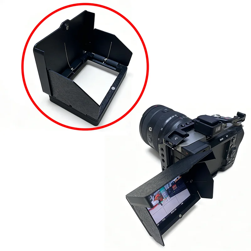 1PCS For Sony A7M4/A7C2/A6700 Outdoor Camera LCD Sun Hood Screen Shade Shield Cover Monitor Protector Photography Accessory