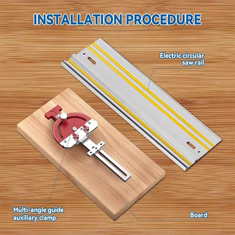 Woodworking guide rail angle plate electric circular saw slide engraving machine open plate auxiliary rail suitable for Festool - view 2